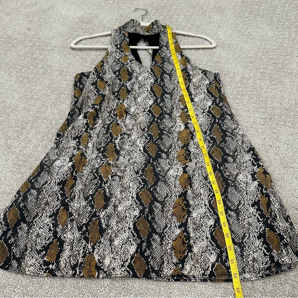Olivaceous Snake Print Racerback Swing Dress